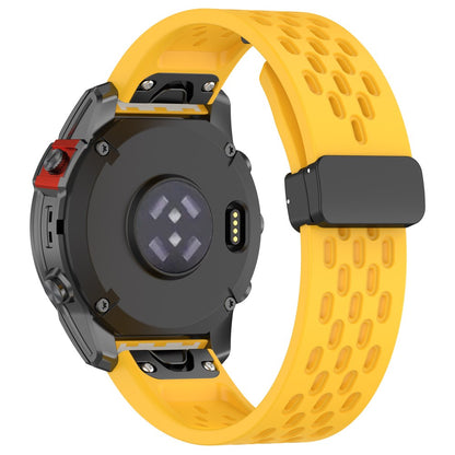 26mm multi-hole style silicone strap with buckle for Garmin Watch - Yellow#serie_5