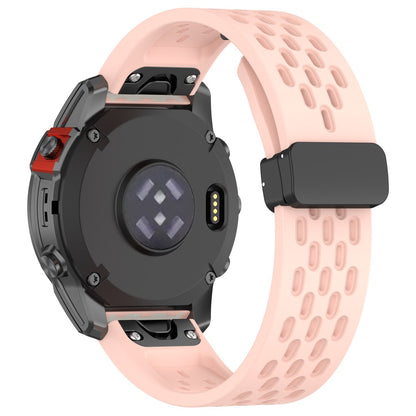 26mm multi-hole style silicone strap with buckle for Garmin Watch - Light Pink#serie_6