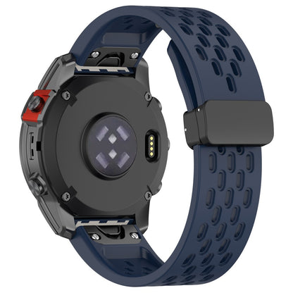 26mm multi-hole style silicone strap with buckle for Garmin Watch - Midnight Blue#serie_8