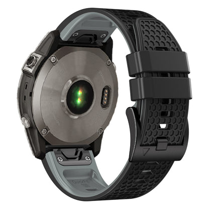 26mm dual-color dot texture silicone strap for Garmin Watch - Black+Grey#serie_6