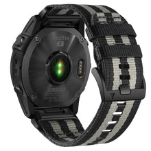 26mm nylon strap for Garmin watch - Black / Grey#serie_1