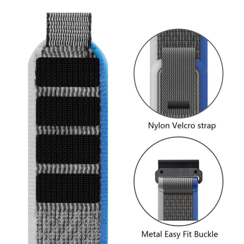 Rigtigt Nydelig Nylon Universal Rem passer til Smartwatch - Sølv#serie_3
