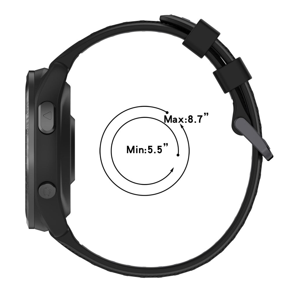Super Slidstærk Silikone Universal Rem passer til Smartwatch - Sort#serie_1