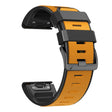 26mm dual-color lozenge style silicone strap for Amazfit / Garmin / Coros watch - Orange+Black