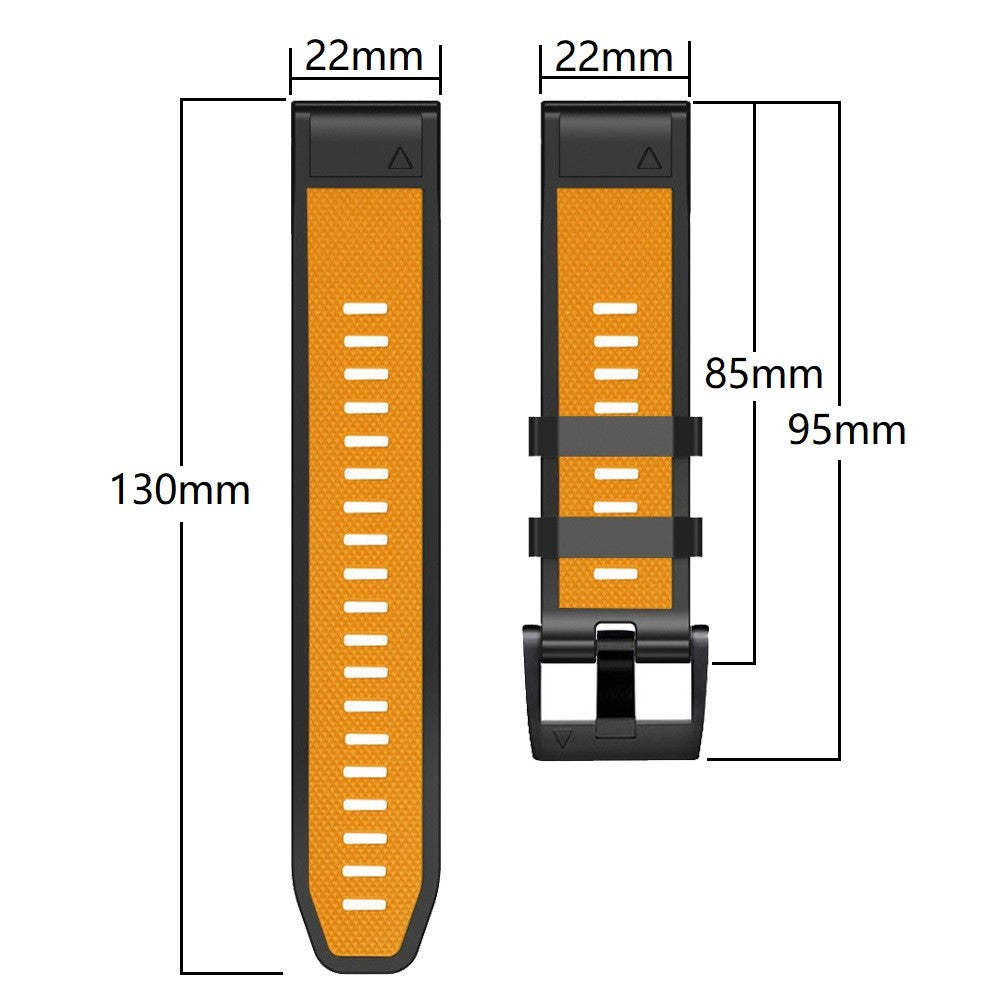22mm dual-color lozenge style silicone strap for Amazfit / Garmin / Coros watch - Army Green+Black#serie_8
