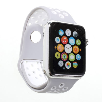 Helt vildt rart Apple Watch Series 1-3 42mm Silikone Rem - Sølv#serie_8