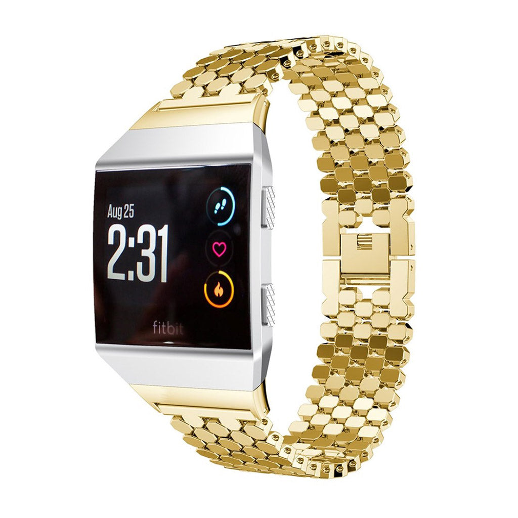 Helt vildt hårdfør Fitbit Ionic Metal Rem - Guld#serie_1