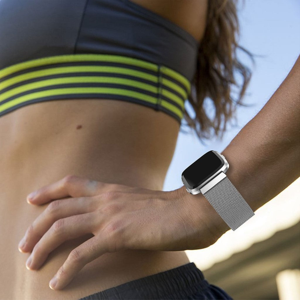 Rigtigt smuk Fitbit Versa Metal Rem - Sølv#serie_2