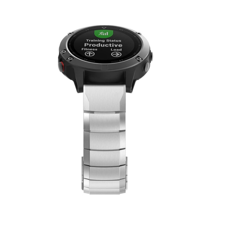 Slidstærk Garmin Fenix 5 Metal Rem - Sølv#serie_1