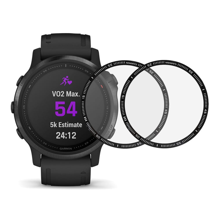 2stk Garmin Fenix 6 Plastik  3D Kurvet Skærmbeskytter - Gennemsigtig#serie_183