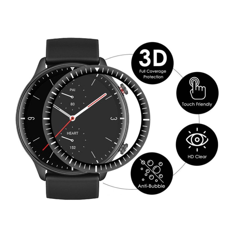 Amazfit GTR 2 Plastik  3D Kurvet Skærmbeskytter - Gennemsigtig#serie_1