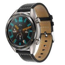 Universal 22mm genuine leather watch band - Black#serie_1