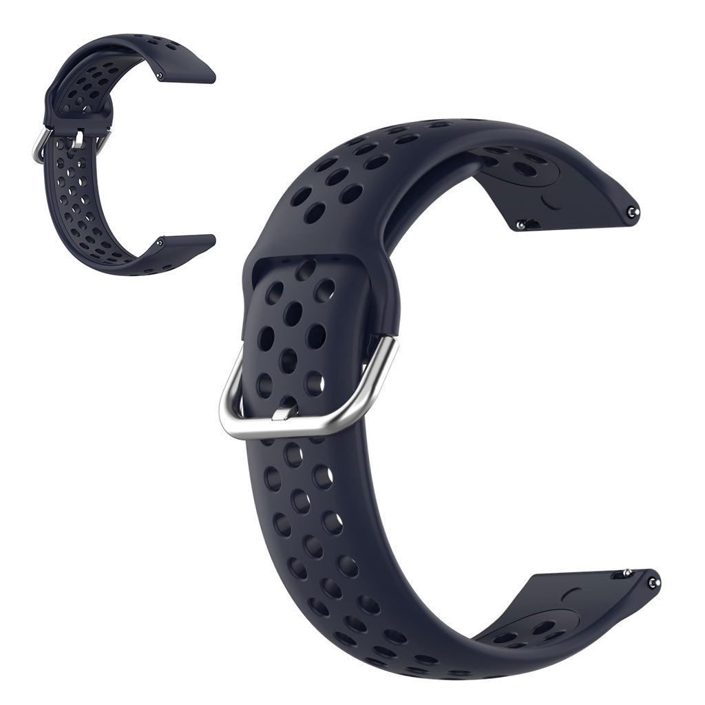 22mm Universal air hole style silicone watch strap - Dark Blue#serie_8