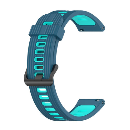 22mm Universal dual-color silicone watch strap - Blue / Cyan#serie_5