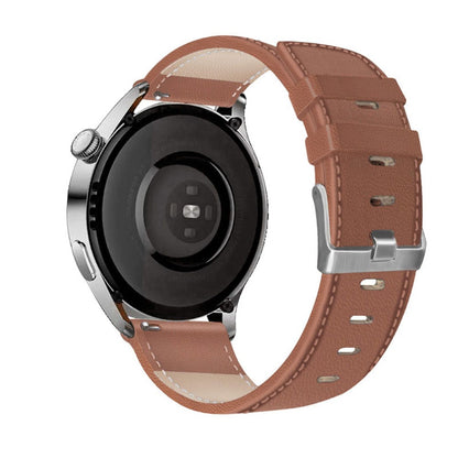 22mm Universal solid color leather watch strap - Brown#serie_1