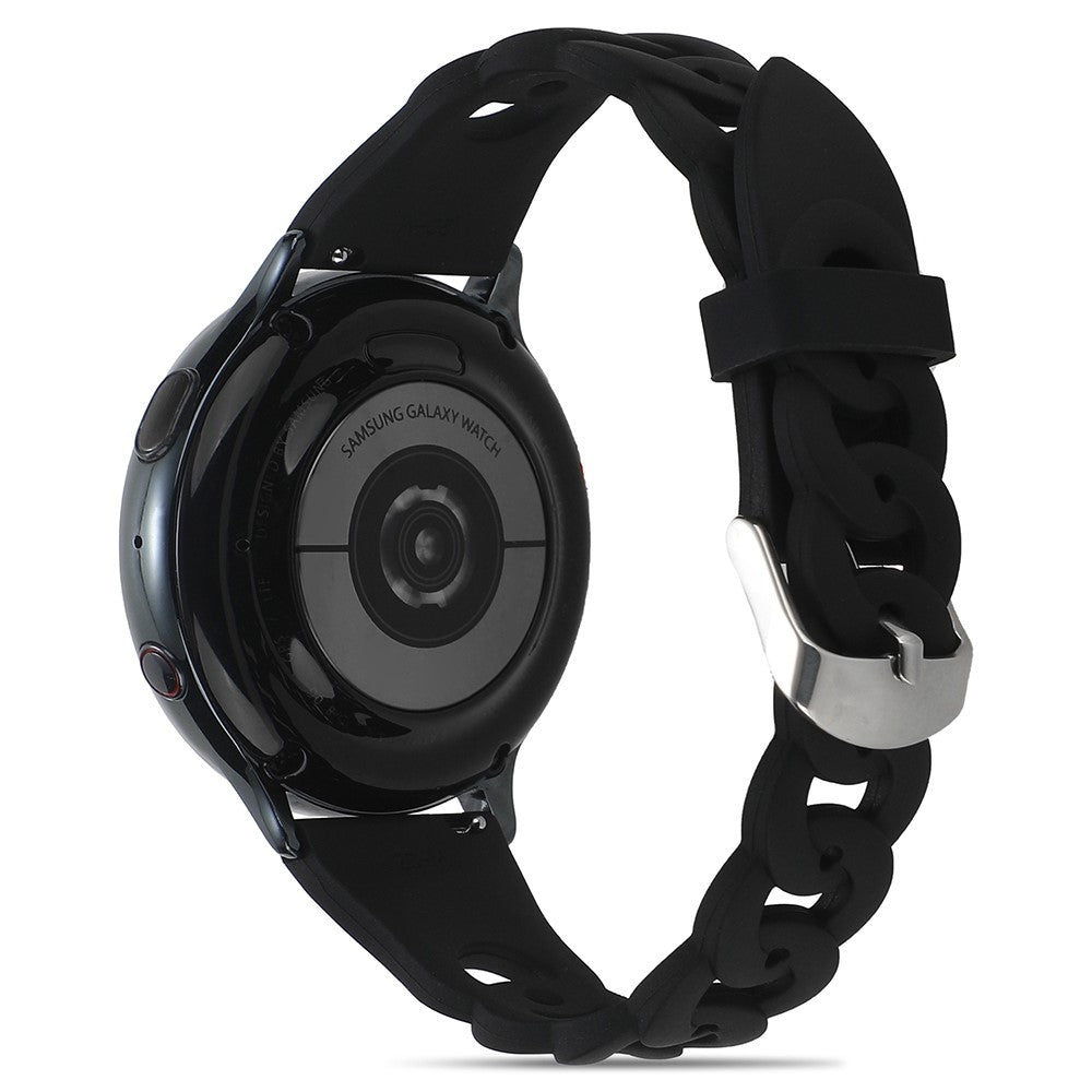 22mm Universal cool circle design silicone watch strap - Black#serie_4