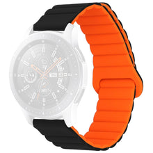22mm Universal silicone watch strap - Black / Orange#serie_2