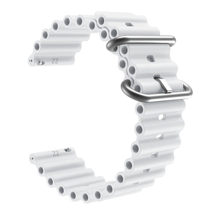 22mm Universal silicone watch strap - White#serie_2