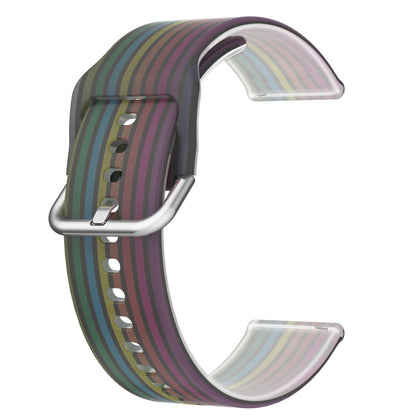 22mm Universal rainbow color silicone watch strap - Black Rainbow#serie_2