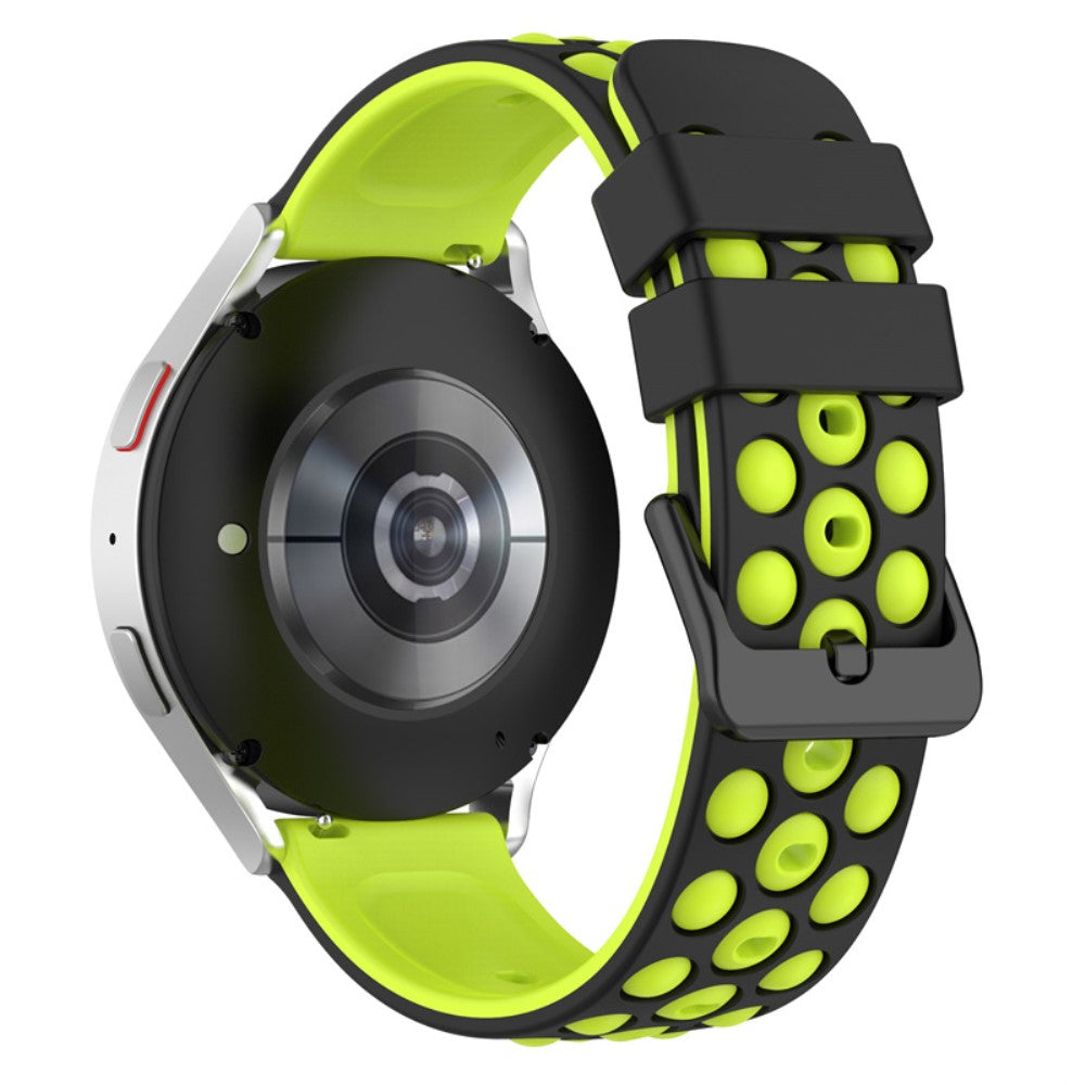 22mm Universal silicone watch strap - Black / Green#serie_6