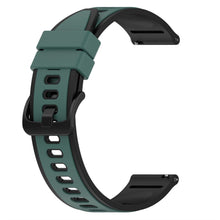 22mm Universal dual color silicone watch strap - Olive Green / Black#serie_2