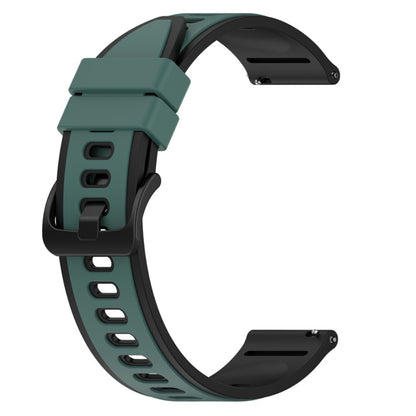 22mm Universal dual color silicone watch strap - Olive Green / Black#serie_2