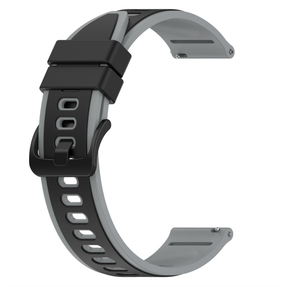 22mm Universal dual color silicone watch strap - Black / Grey#serie_6