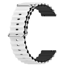 20mm Universal dual color silicone watch strap - White / Black#serie_1