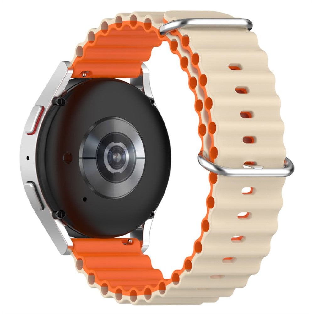 22mm Universal dual color silicone watch strap - Star Light / Orange#serie_10