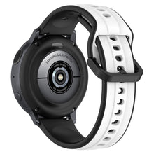 20mm Universal dual color silicone strap - White / Black#serie_1