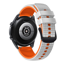 20mm Universal grid texture on silicone strap - White / Orange#serie_1