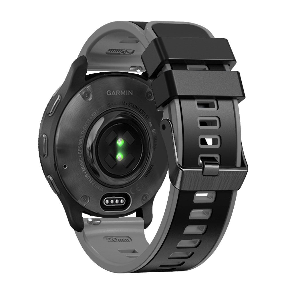 22mm Universal dual color silicone strap - Black / Grey#serie_4