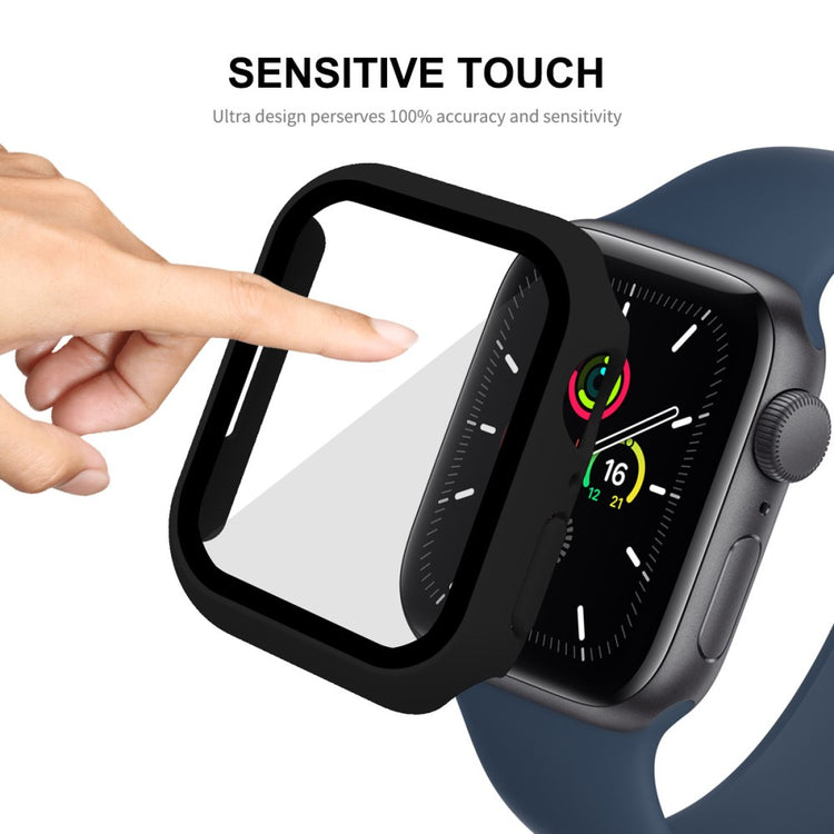 Meget Fed Apple Watch Series 7 41mm Cover med Skærmbeskytter i Plastik og Hærdet Glas - Hvid#serie_5