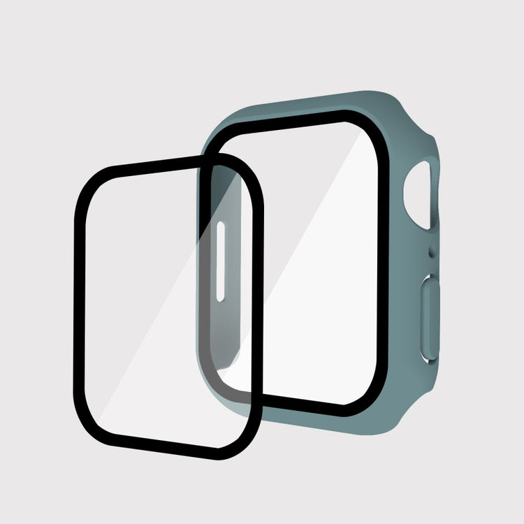 Mega Fint Apple Watch Series 7 41mm Cover med Skærmbeskytter i Plastik og Hærdet Glas - Grøn#serie_7
