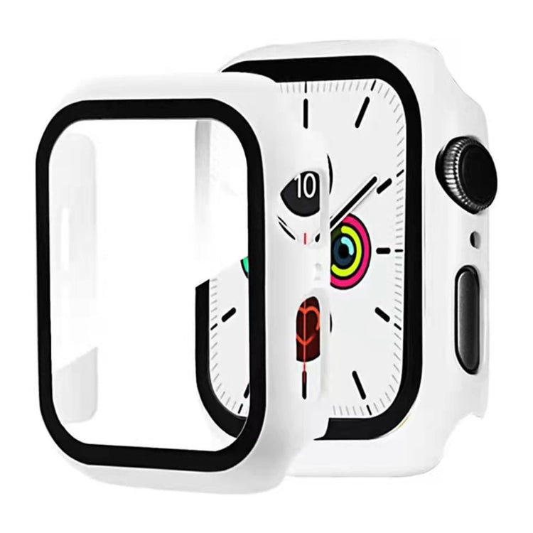 Mega Fed Apple Watch Series 7 41mm Cover med Skærmbeskytter i Plastik og Hærdet Glas - Hvid#serie_2