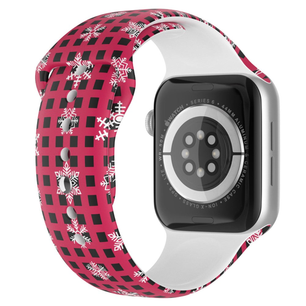 Fed Apple Watch Series 7 41mm Silikone Rem - Størrelse: L - Rød#serie_10