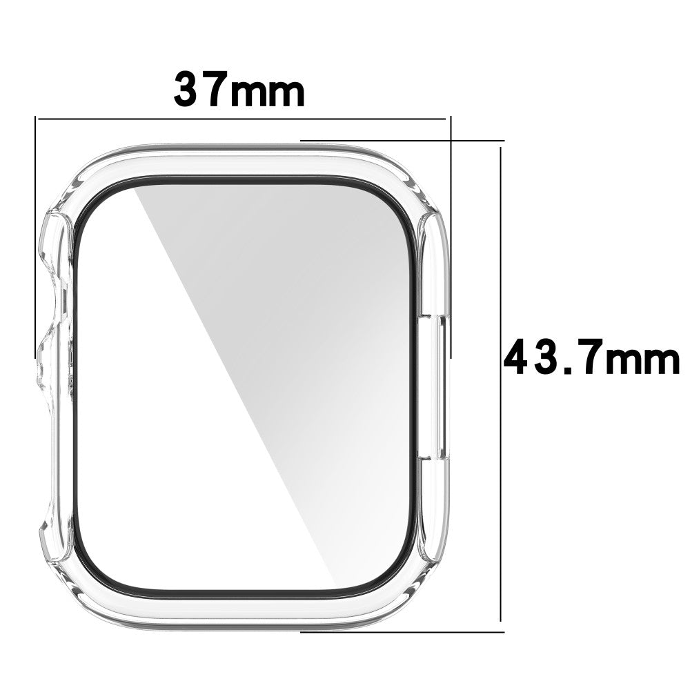 Fint Apple Watch Series 7 41mm Cover med Skærmbeskytter i Plastik og Hærdet Glas - Gennemsigtig#serie_7