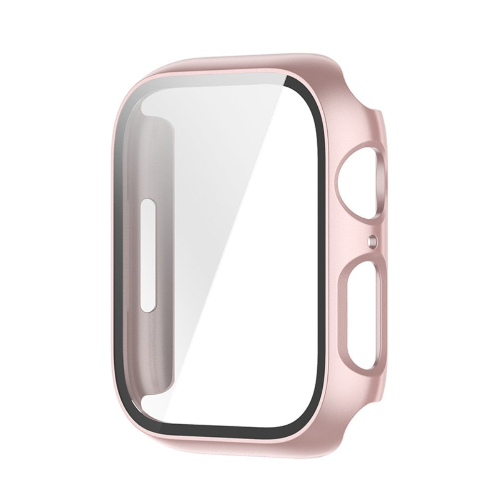 Rigtigt Flot Apple Watch Series 7 41mm Cover med Skærmbeskytter i Plastik og Hærdet Glas - Pink#serie_5