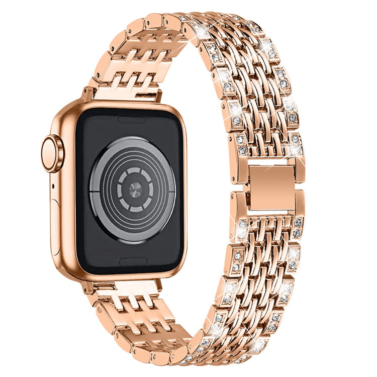 Fantastisk Apple Watch Series 7 41mm Metal og Rhinsten Rem - Pink#serie_3