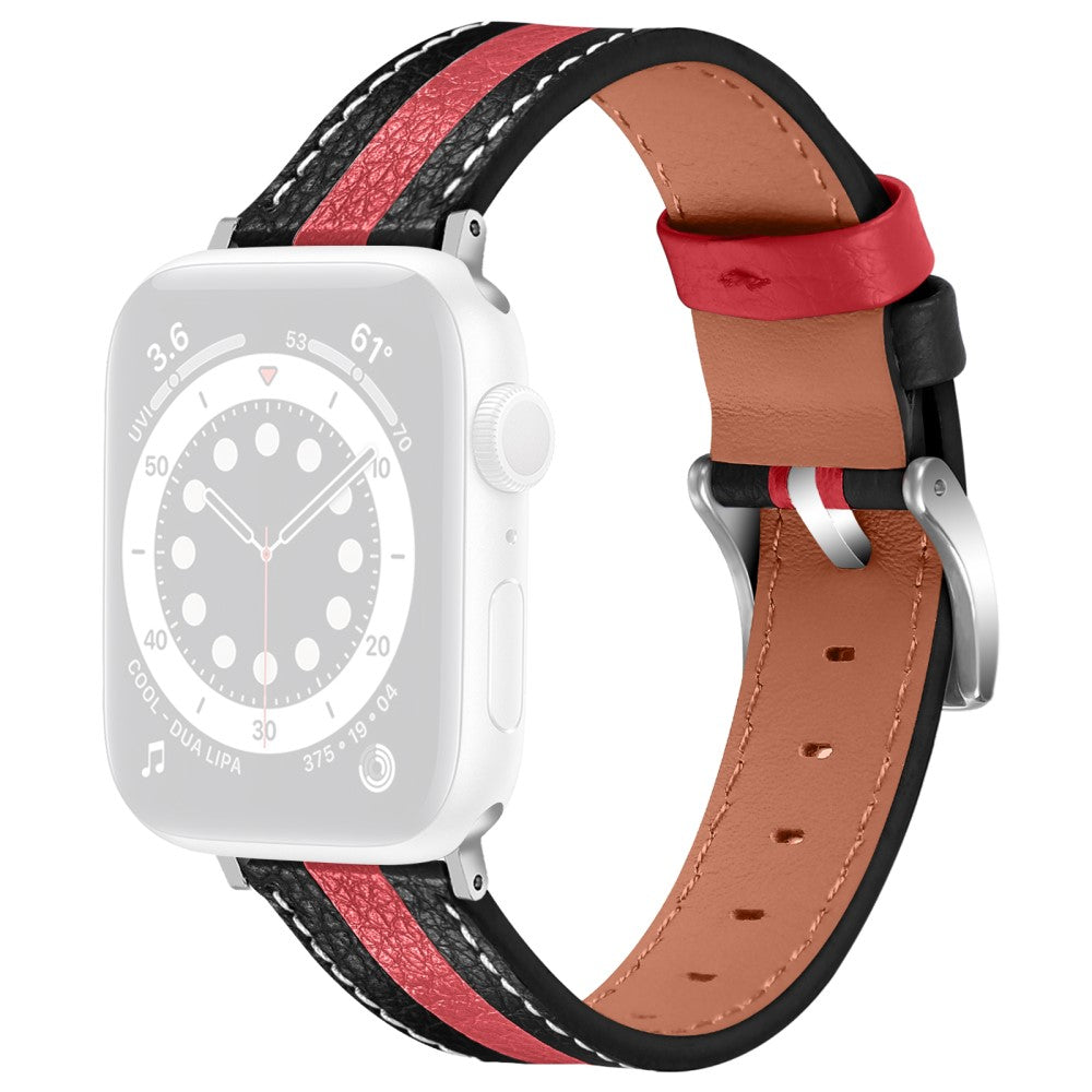 Rigtigt skøn Apple Watch Series 7 41mm Ægte læder Rem - Flerfarvet#serie_2
