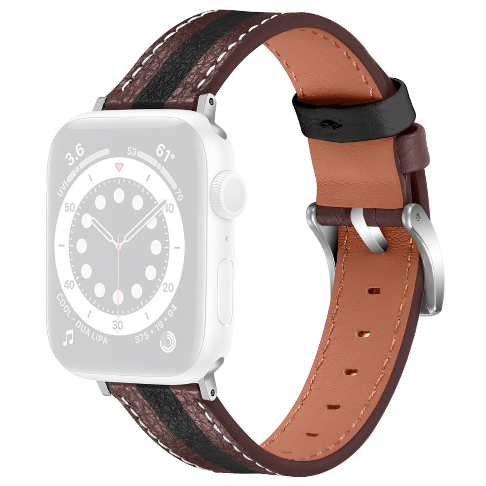 Rigtigt skøn Apple Watch Series 7 41mm Ægte læder Rem - Flerfarvet#serie_3