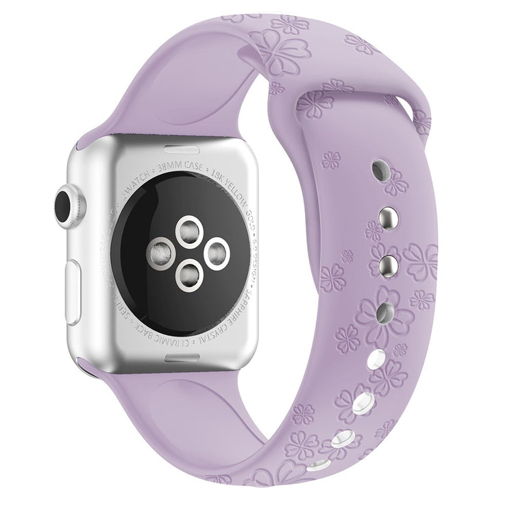 Skøn Apple Watch Series 7 41mm Silikone Rem - Lilla#serie_5