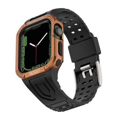 Apple Watch Series 7 41mm Plastik Rem med Etui - Sort#serie_10