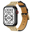Apple Watch Series 7 41mm Echtes Leder und Strass armband