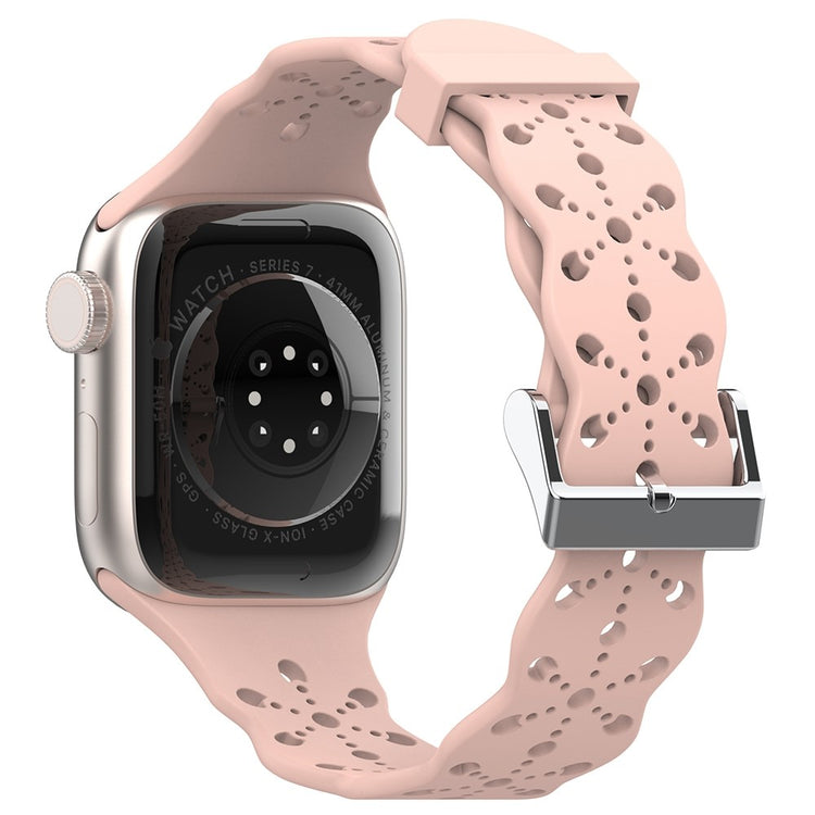 Super slidstærk Apple Watch Series 7 41mm Silikone Rem - Pink#serie_9