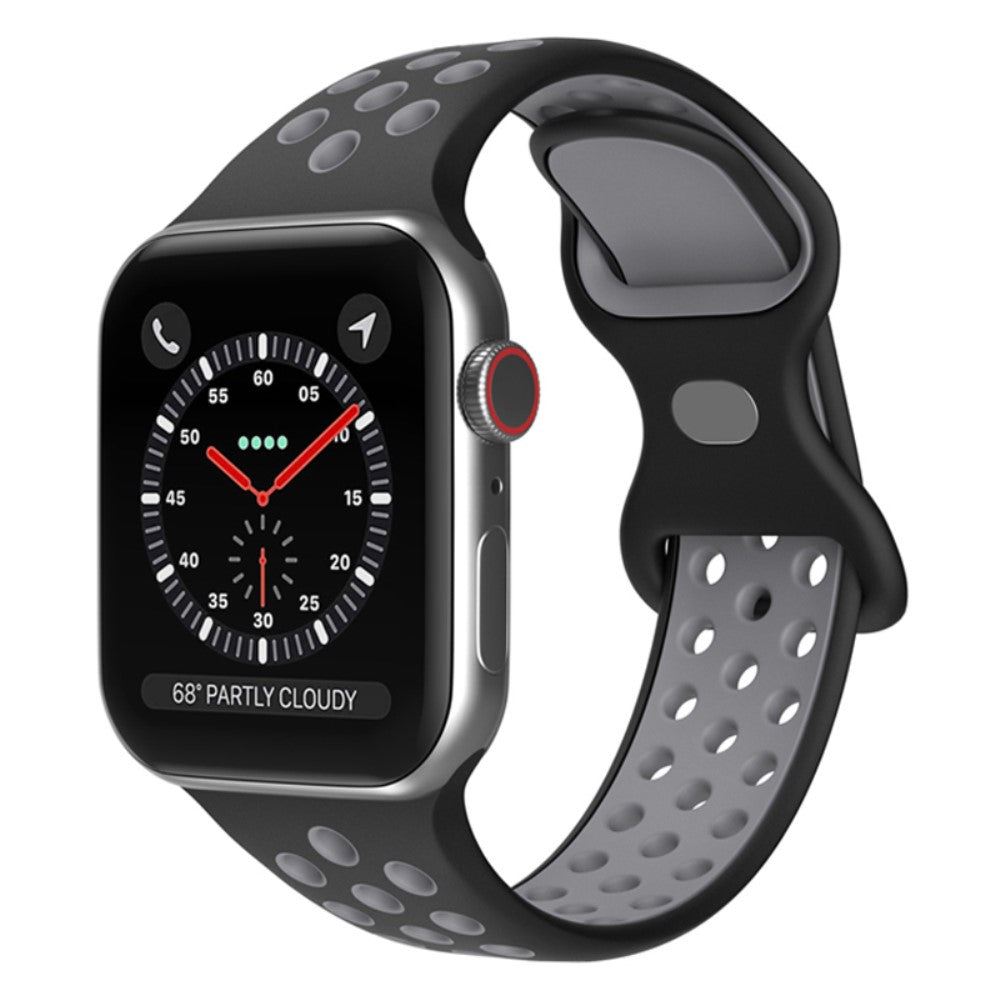 Elegant Apple Watch Series 7 41mm Silikone Urrem - Sort#serie_2