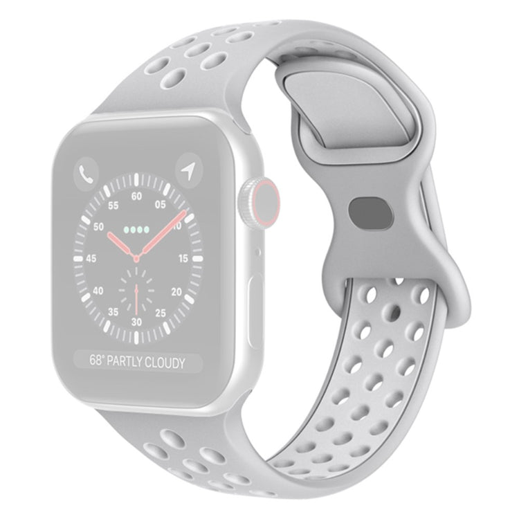 Rigtigt flot Apple Watch Series 7 41mm Silikone Rem - Sølv#serie_4