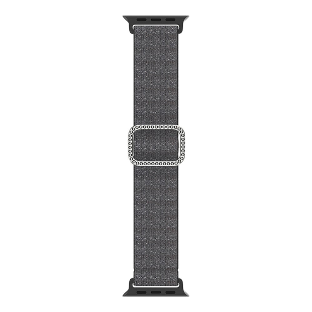 Meget holdbart Apple Watch Series 7 41mm Stof Urrem - Sort#serie_2