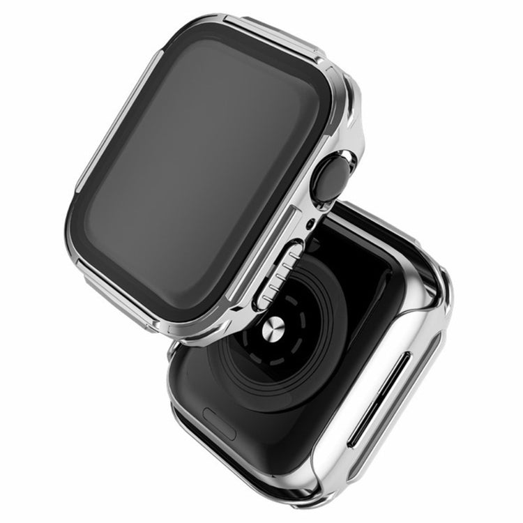 Vildt Flot Apple Watch Series 7 41mm Cover med Skærmbeskytter i Plastik og Hærdet Glas - Sølv#serie_7