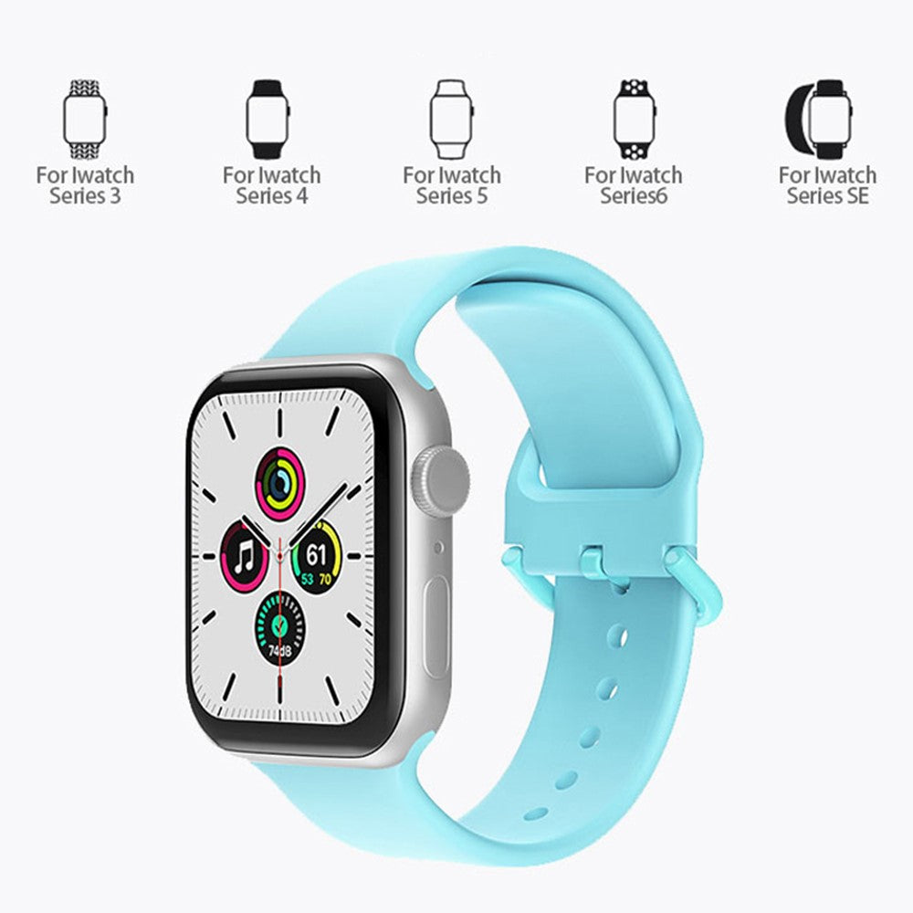 Rigtigt fed Universal Apple Silikone Urrem - Blå#serie_8